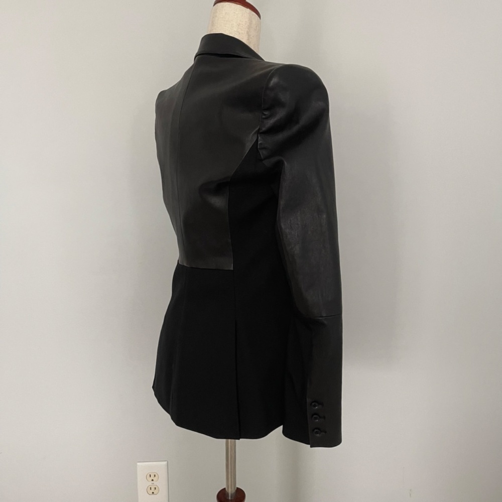 Alice + Olivia Black Leather Blazer - Size S - Picture 6 of 10